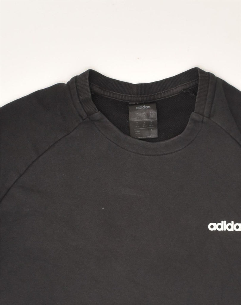 ADIDAS Womens Sweatshirt Jumper UK 16 Large Black | Vintage Adidas | Thrift | Second-Hand Adidas | Used Clothing | Messina Hembry 