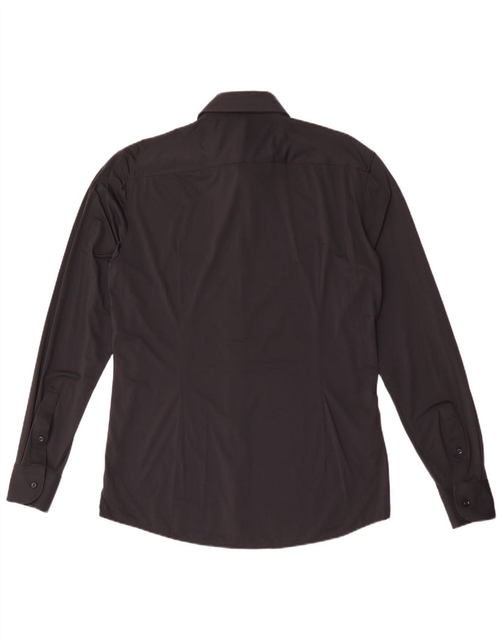 Hugo Boss Mens Slim Fit Shirt Size 40 Medium Black Polyamide