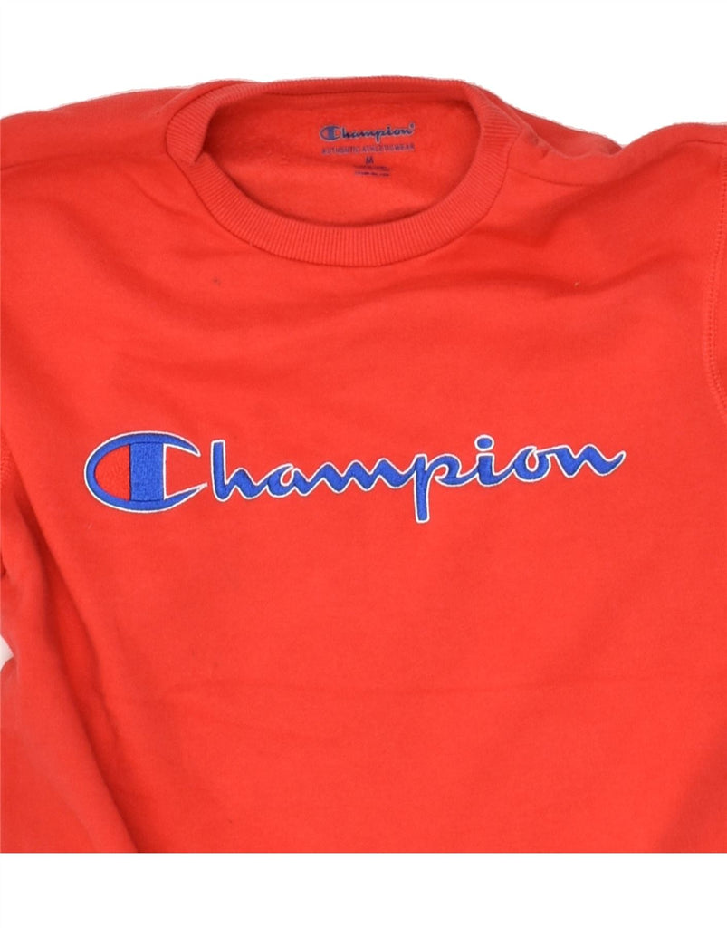 CHAMPION Boys Graphic Sweatshirt Jumper 15-16 Years Medium Red Cotton | Vintage Champion | Thrift | Second-Hand Champion | Used Clothing | Messina Hembry 