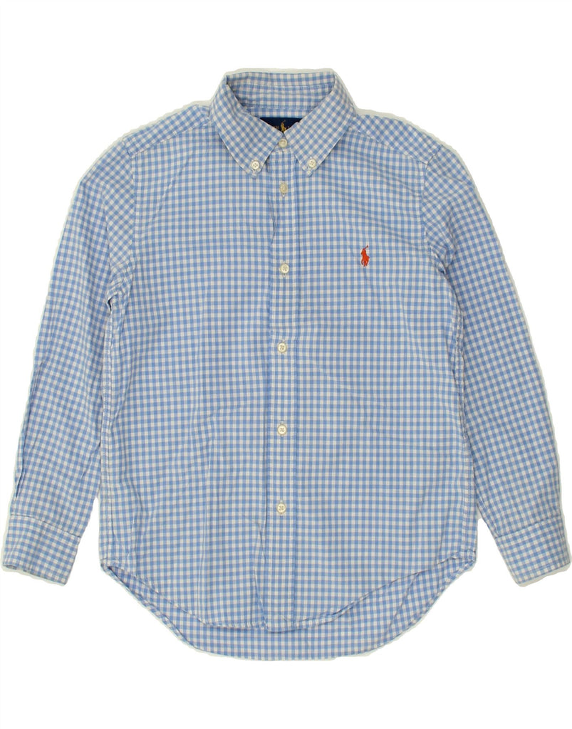 RALPH LAUREN Boys Shirt 6-7 Years Blue Gingham Cotton Vintage Ralph Lauren and Second-Hand Ralph Lauren from Messina Hembry 