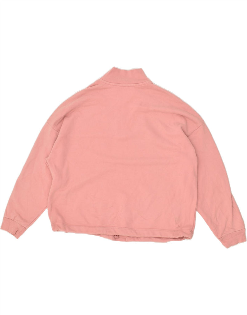 LEVI'S Womens Zip Neck Sweatshirt Jumper UK 16 Large Pink Cotton | Vintage Levi's | Thrift | Second-Hand Levi's | Used Clothing | Messina Hembry 