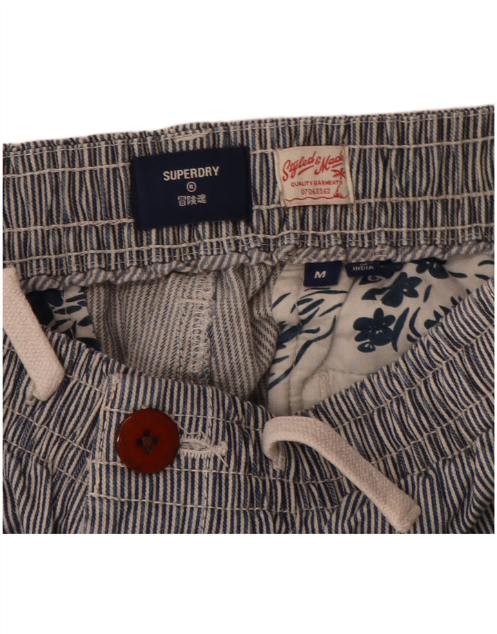 Superdry Mens Chino Shorts Medium W32 Blue Pinstripe Cotton