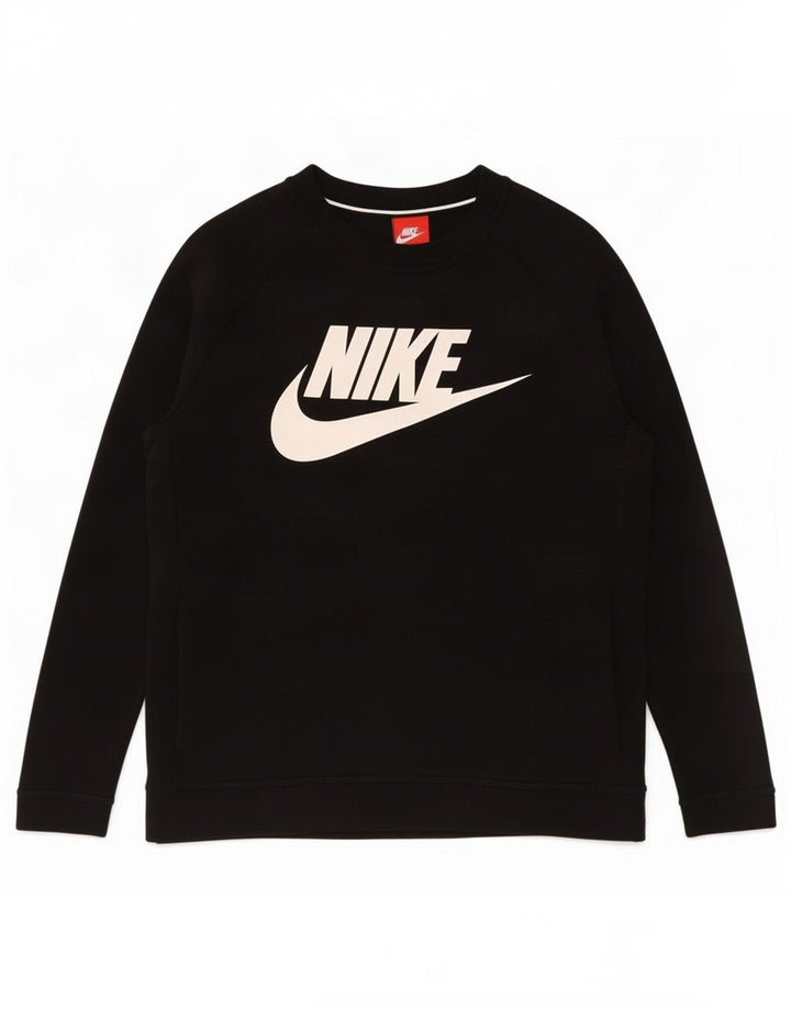 Nike Womens Graphic Sweatshirt Jumper UK 16 Large Black