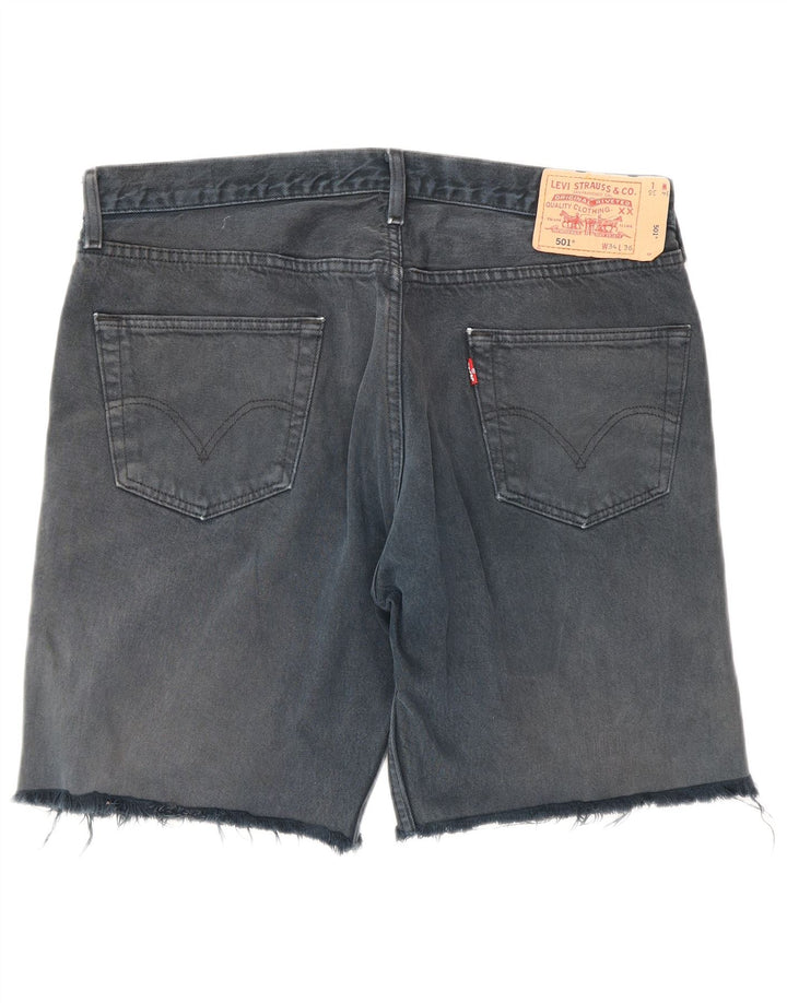 LEVI'S Mens 501 Denim Shorts W34 Large Navy Blue Cotton