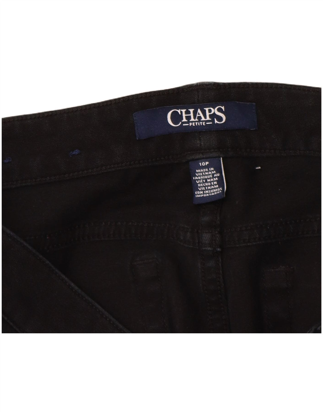 CHAPS Womens Petite Straight Casual Trousers US 10 Large W30 L27 Black