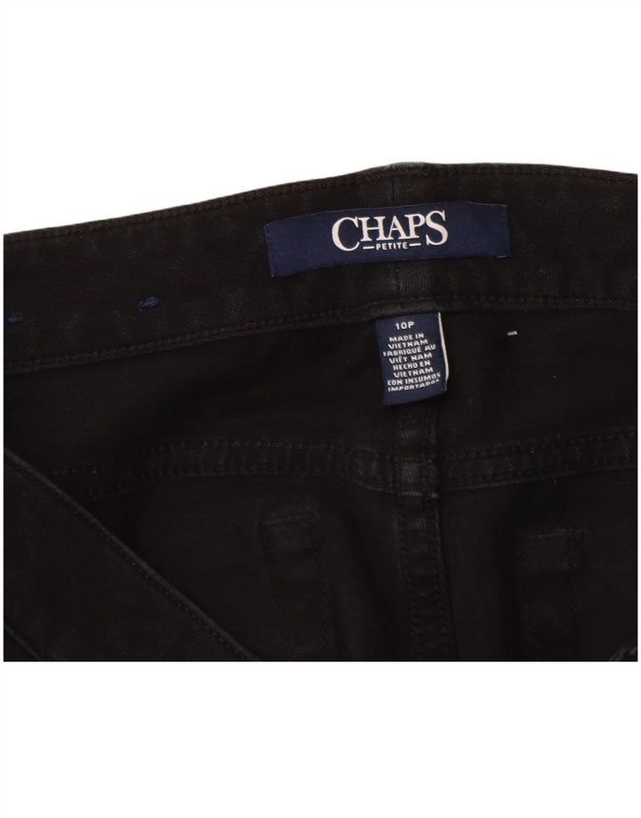 CHAPS Womens Petite Straight Casual Trousers US 10 Large W30 L27 Black
