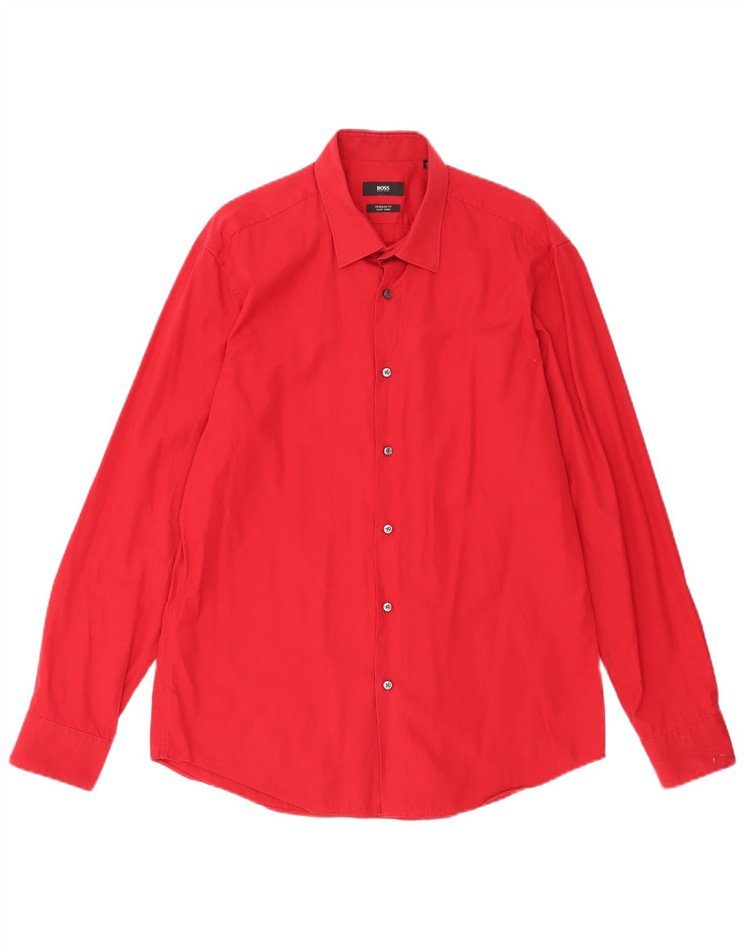 Hugo Boss Mens Regular Fit Shirt Size 41 16 Large Red Cotton