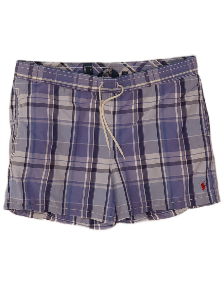 Polo Ralph Lauren Mens Swimming Shorts Medium  Blue Check Polyester