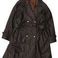 Vintage Womens Double Breasted Leather Coat IT 44 Medium Black Leather