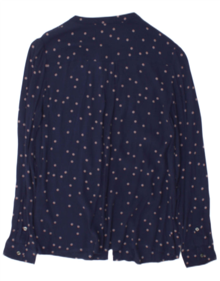 Boden Womens Shirt Blouse UK 10 Small Navy Blue Spotted Viscose