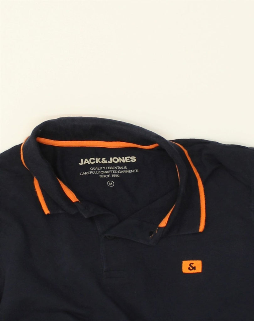 JACK & JONES Mens Polo Shirt Medium Black Cotton | Vintage Jack & Jones | Thrift | Second-Hand Jack & Jones | Used Clothing | Messina Hembry 