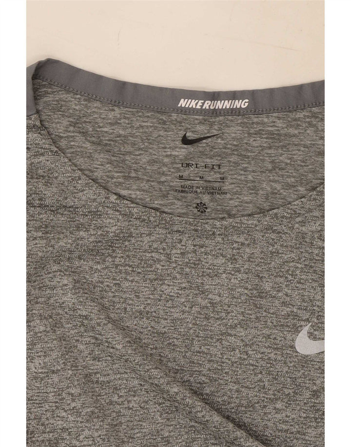 Nike Mens Dri Fit T-Shirt Top Medium Grey Flecked
