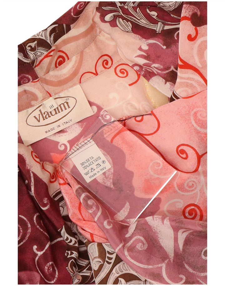 VINTAGE Womens Front Tie Shirt Blouse UK 16 Large Multicoloured Paisley