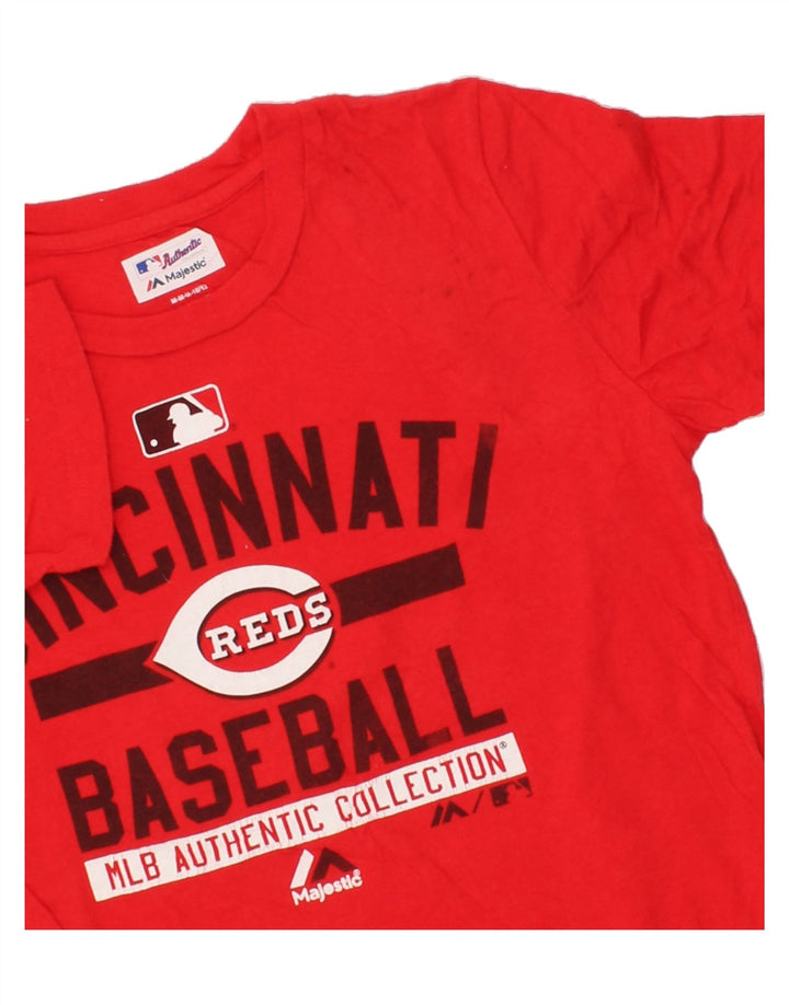 MAJESTIC Boys Graphic T-Shirt Top 10-11 Years Medium  Red Cotton Vintage Majestic and Second-Hand Majestic from Messina Hembry 