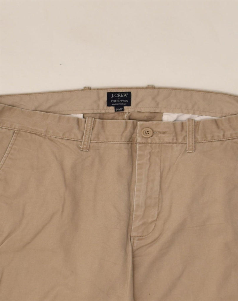 J. CREW Mens The Sutton Slim Chino Trousers W34 L32 Beige Cotton | Vintage J. Crew | Thrift | Second-Hand J. Crew | Used Clothing | Messina Hembry 