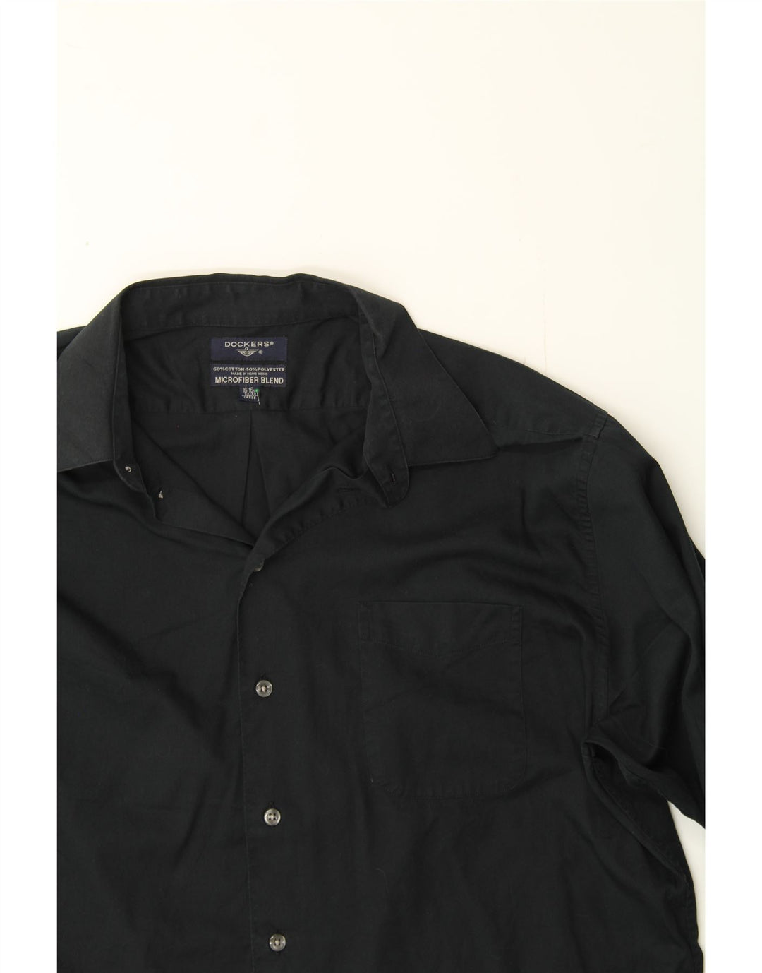 DOCKERS Mens Shirt Size 16 1/2 Large Black Cotton Vintage Dockers and Second-Hand Dockers from Messina Hembry 