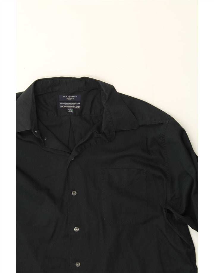 DOCKERS Mens Shirt Size 16 1/2 Large Black Cotton Vintage Dockers and Second-Hand Dockers from Messina Hembry 