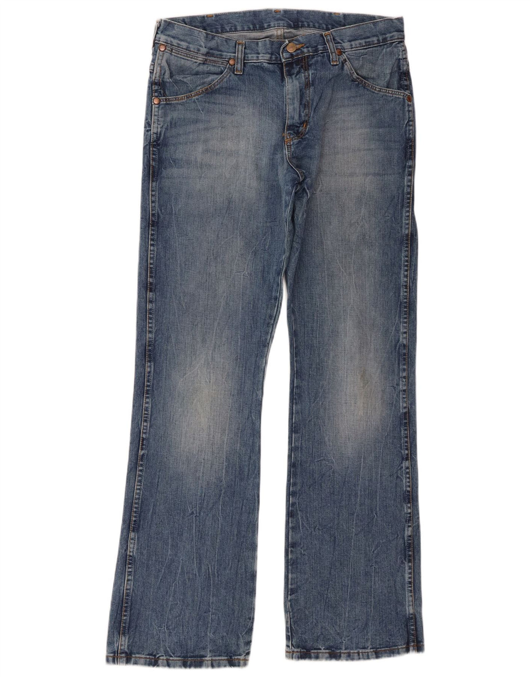 Wrangler Mens Dayton Bootcut Jeans W32 L32 Blue Cotton