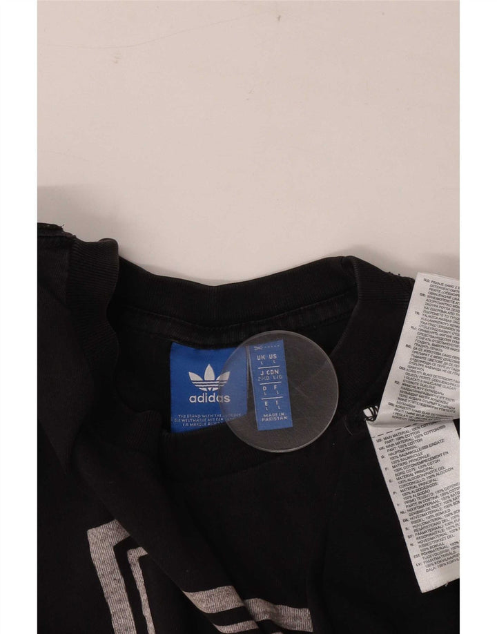 Adidas Mens Graphic T-Shirt Top Large Black Cotton