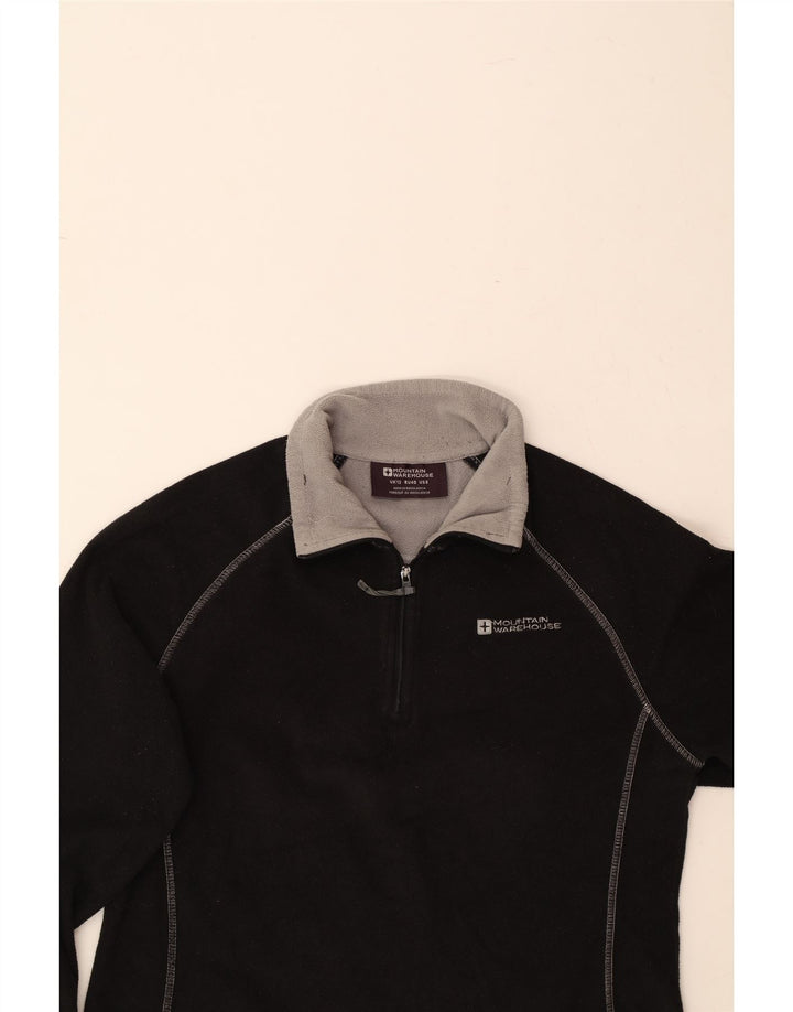 MOUNTAIN WAREHOUSE Womens Zip Neck Fleece Jumper UK 12 Medium Black Vintage Mountain Warehouse and Second-Hand Mountain Warehouse from Messina Hembry 