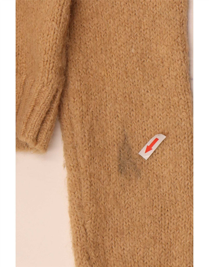 Zara Womens Crop Cardigan Sweater UK 14 Medium Beige Alpaca Wool