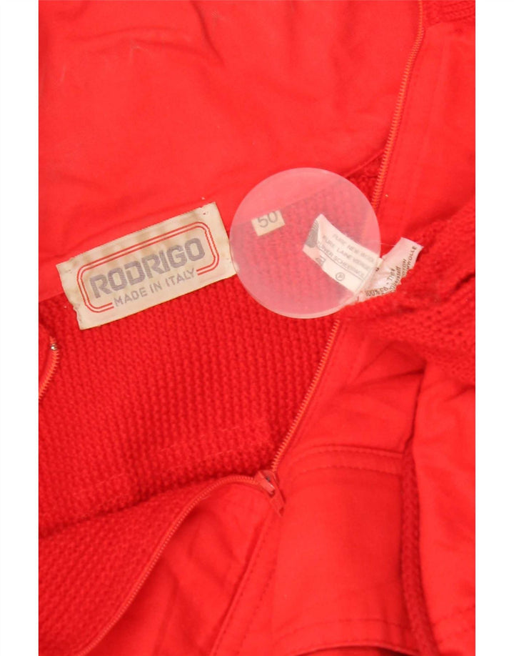 Rodrigo Mens Anorak Zip Neck Jumper Sweater IT 50 Medium Red New Wool