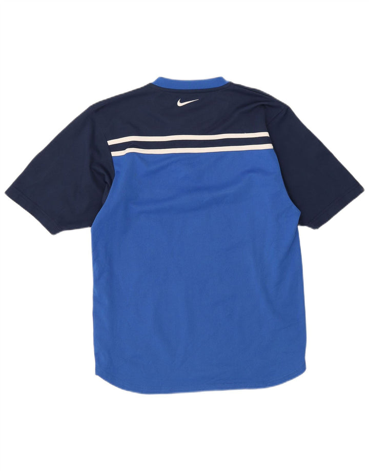 Nike Mens T-Shirt Top Small Blue Colourblock Polyester