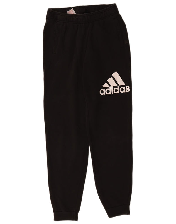 Adidas Boys Graphic Tracksuit Trousers Joggers 13-14 Years  Black Cotton