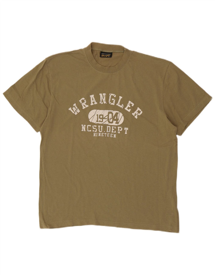 WRANGLER Mens Graphic T-Shirt Top XL Khaki Cotton