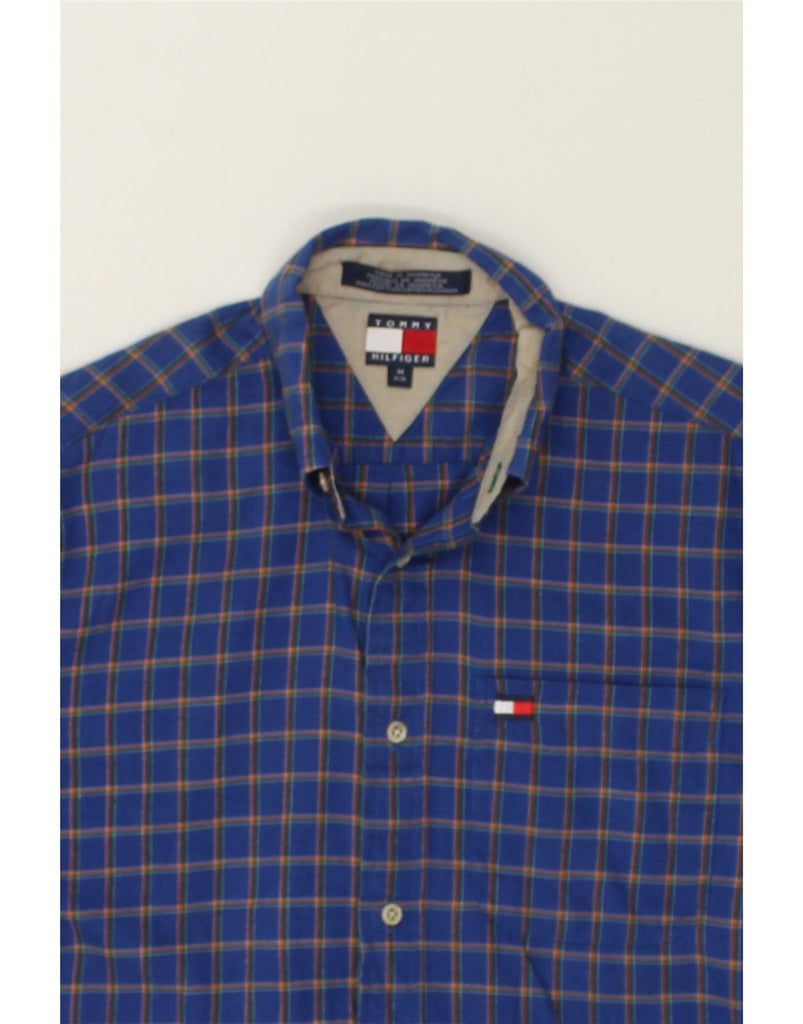 TOMMY HILFIGER Boys Shirt 10-11 Years Medium Navy Blue Check Cotton | Vintage Tommy Hilfiger | Thrift | Second-Hand Tommy Hilfiger | Used Clothing | Messina Hembry 