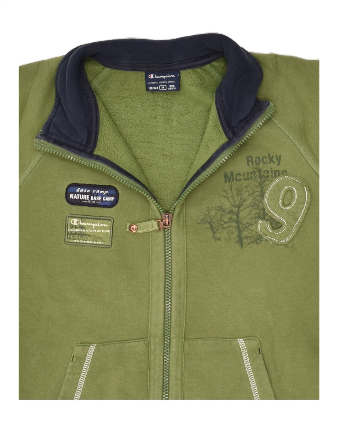 CHAMPION Boys Tracksuit Top Jacket 9-10 Years Medium Green Cotton | Vintage Champion | Thrift | Second-Hand Champion | Used Clothing | Messina Hembry 