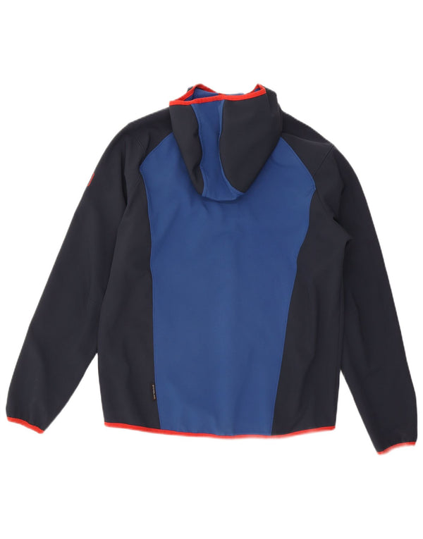 Jack Wolfskin Mens Zip Hoodie Sweater UK 34 Small Blue Colourblock