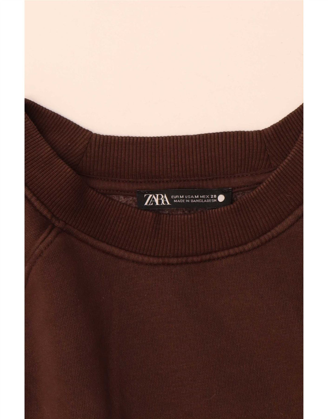 Zara Womens Sweatshirt Jumper UK 14 Medium Brown Cotton