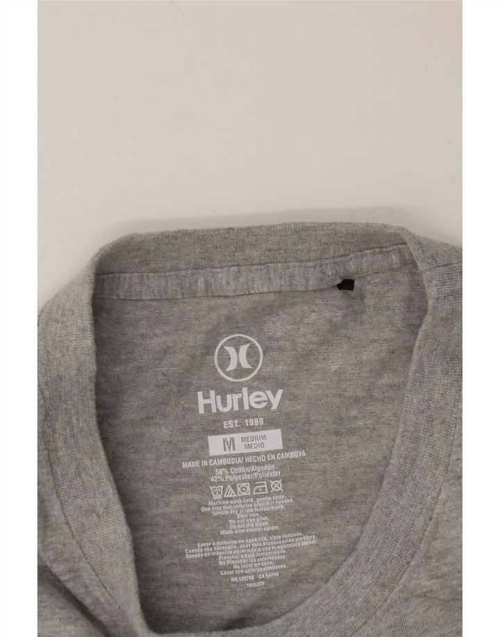 HURLEY Mens Graphic Top Long Sleeve Medium Grey Cotton Vintage Hurley and Second-Hand Hurley from Messina Hembry 