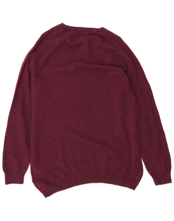 Marks & Spencer Mens Blue Harbour Crew Neck Jumper Sweater Large Burgundy