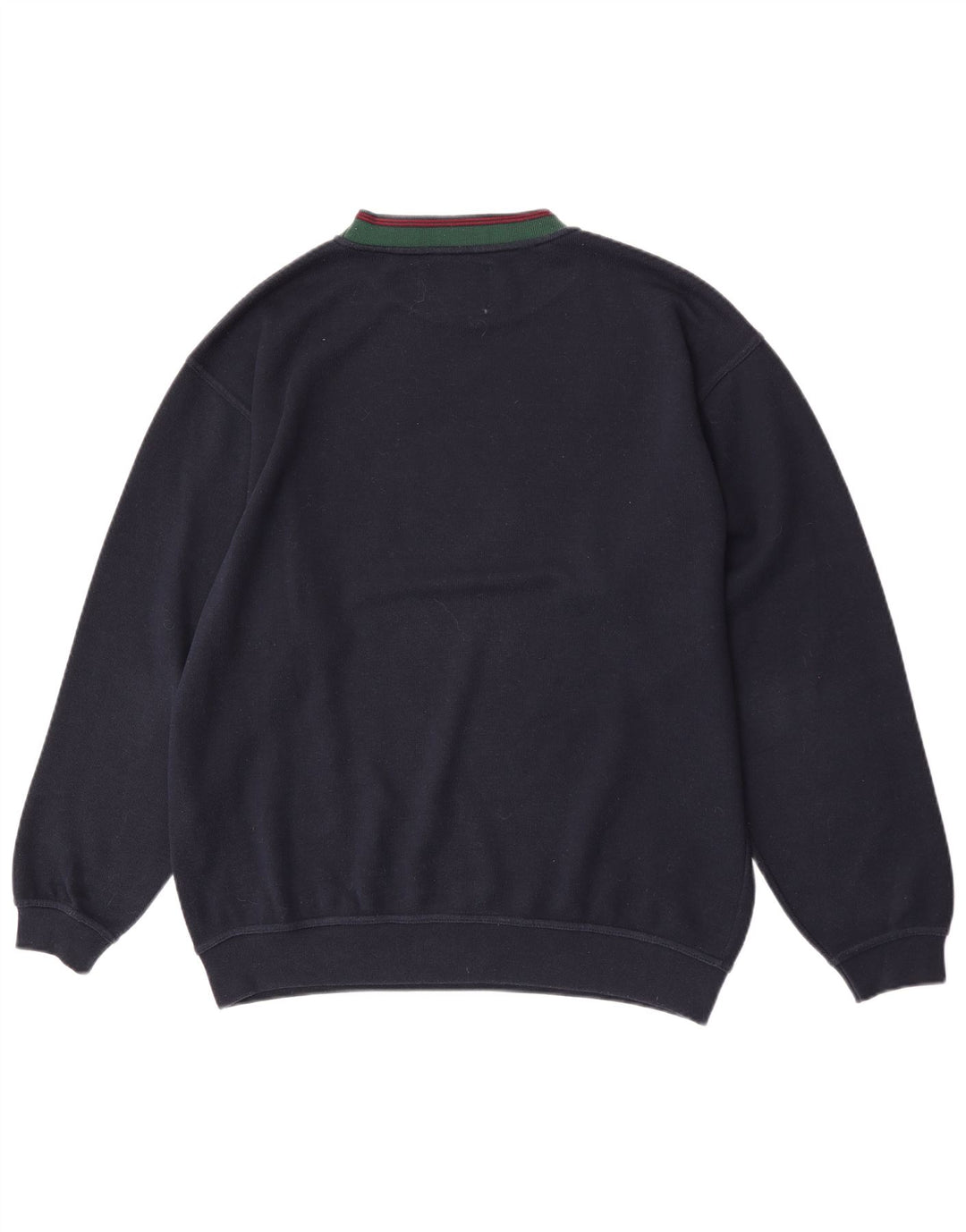 Vintage Mens Graphic Regular Fit Sweatshirt Jumper Large Navy Blue Cotton