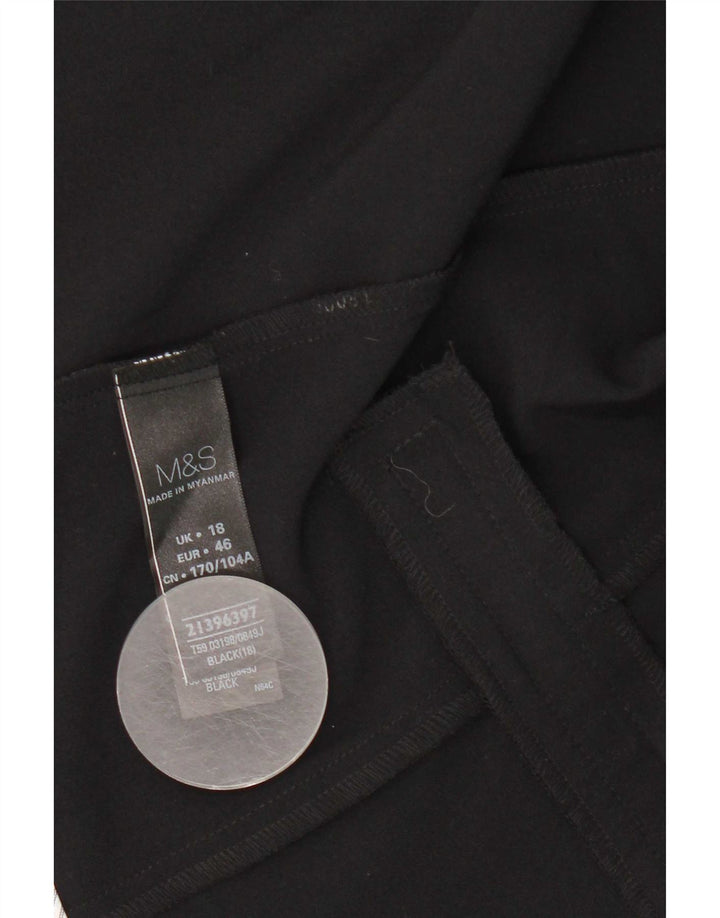 Marks & Spencer Womens Open Blazer Jacket UK 18 XL Black Polyester