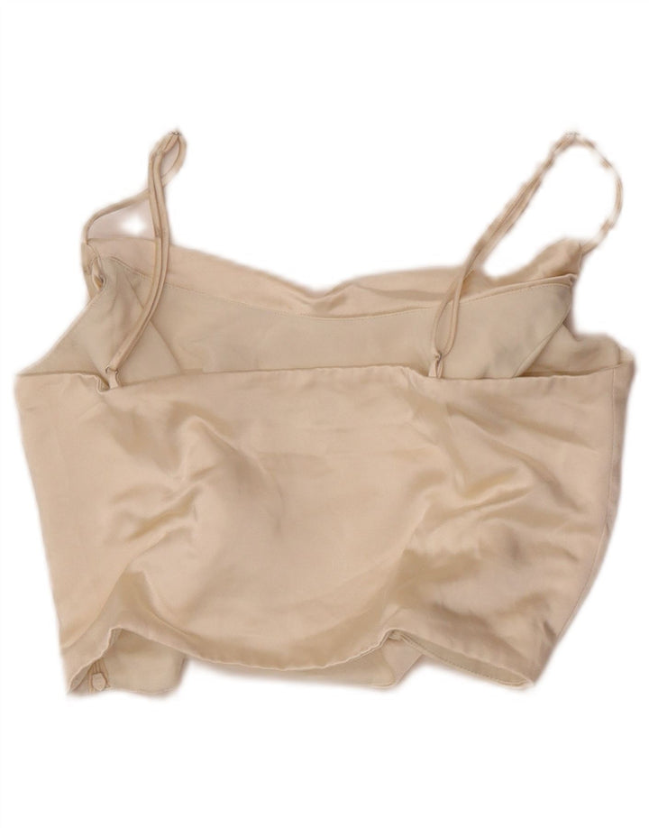 Zara Womens Crop Cami Top UK 14 Large Off White