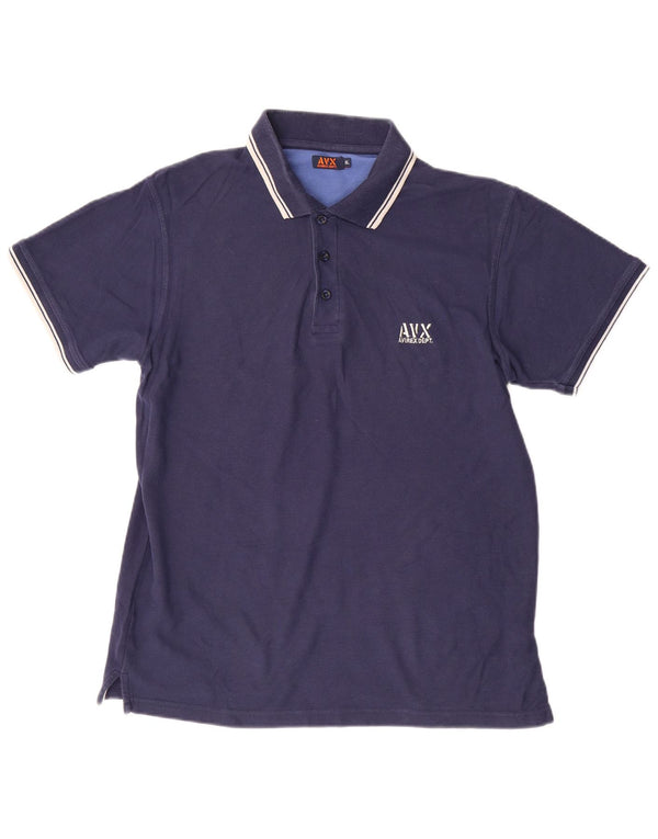AVIREX Mens Polo Shirt XL Navy Blue Cotton