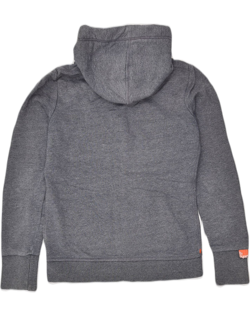 SUPERDRY Womens Zip Hoodie Sweater UK 14 Medium Grey Cotton | Vintage Superdry | Thrift | Second-Hand Superdry | Used Clothing | Messina Hembry 