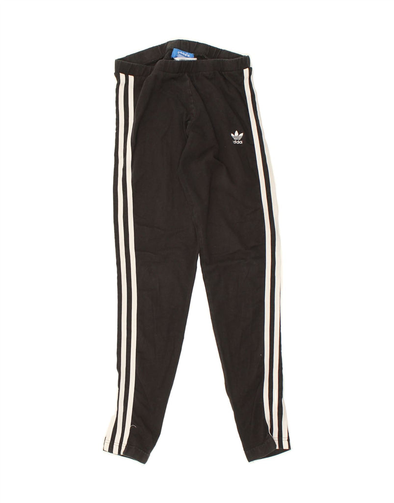 ADIDAS Womens Tracksuit Trousers UK 8 Small  Black Cotton | Vintage Adidas | Thrift | Second-Hand Adidas | Used Clothing | Messina Hembry 