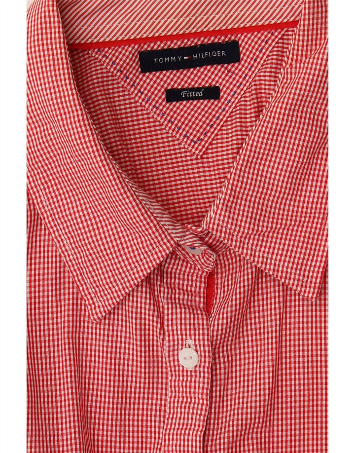 Tommy Hilfiger Womens Shirt UK 16 Large Red Gingham