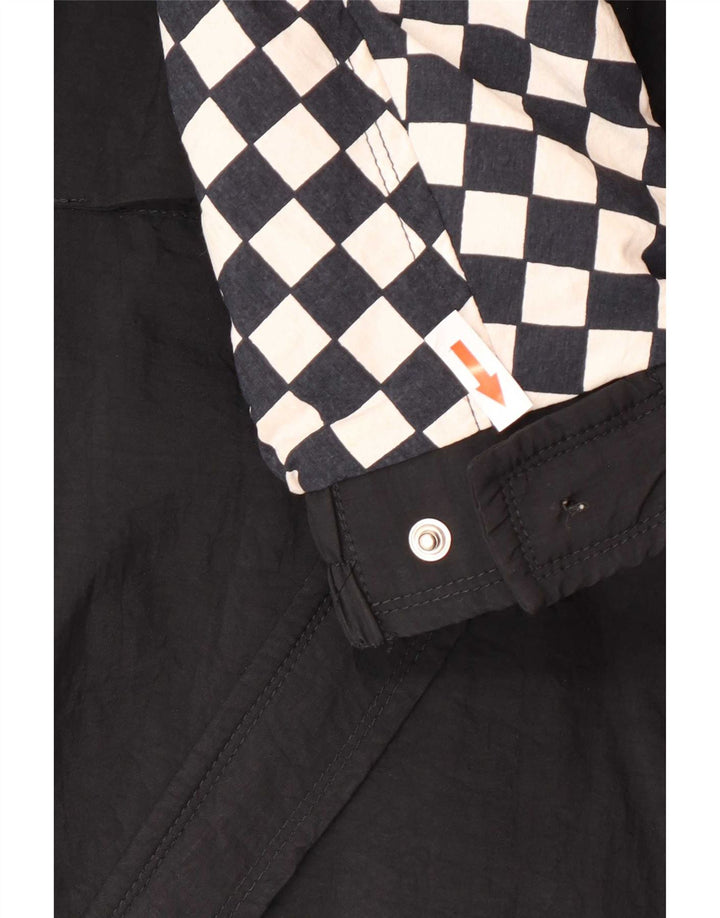 Sergio Tacchini Womens Windbreaker Jacket IT 44 Medium Black Geometric