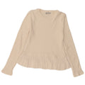 Zara Womens Pullover Top Long Sleeve UK 12 Medium Off White
