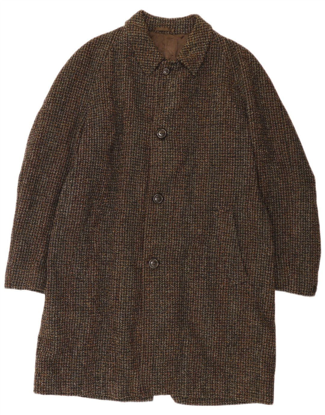 Vintage Mens Overcoat UK 40 Large Brown Check
