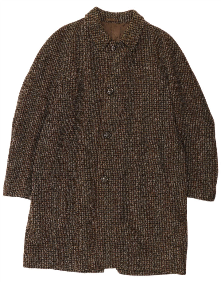 Vintage Mens Overcoat UK 40 Large Brown Check