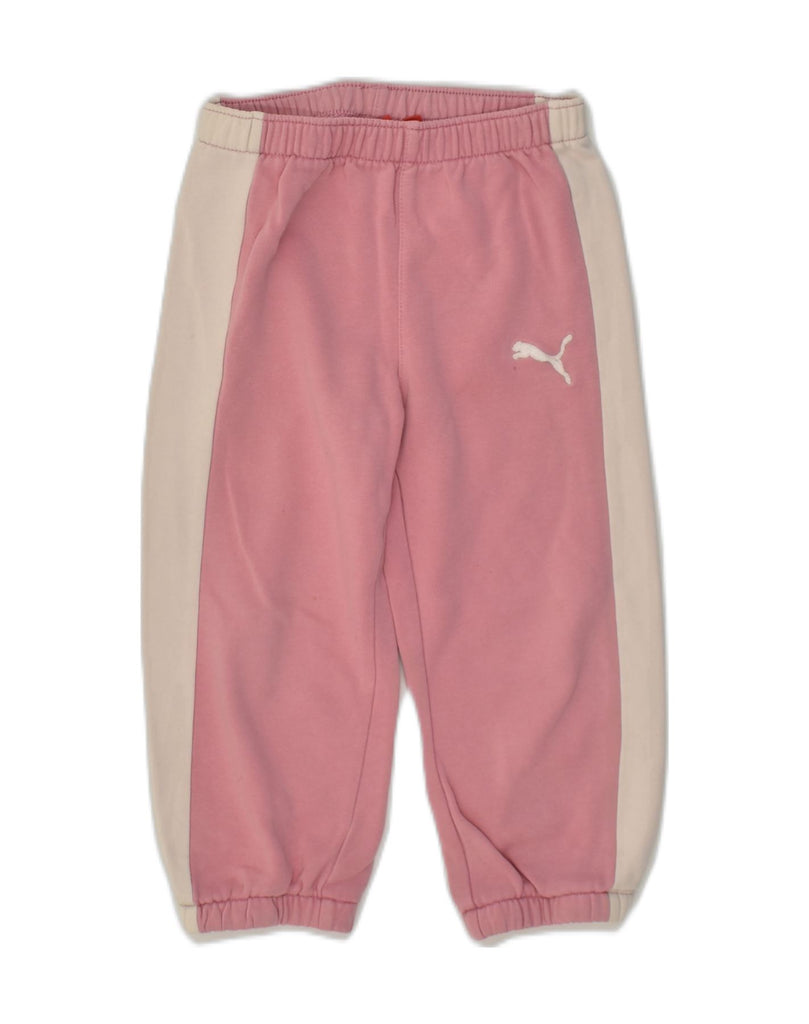 PUMA Girls Tracksuit Trousers Joggers 2-3 Years Pink Colourblock Cotton | Vintage Puma | Thrift | Second-Hand Puma | Used Clothing | Messina Hembry 