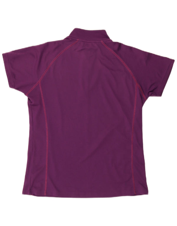 Mountain Warehouse Womens Zip Neck T-Shirt Top UK 18 XL Burgundy Polyester