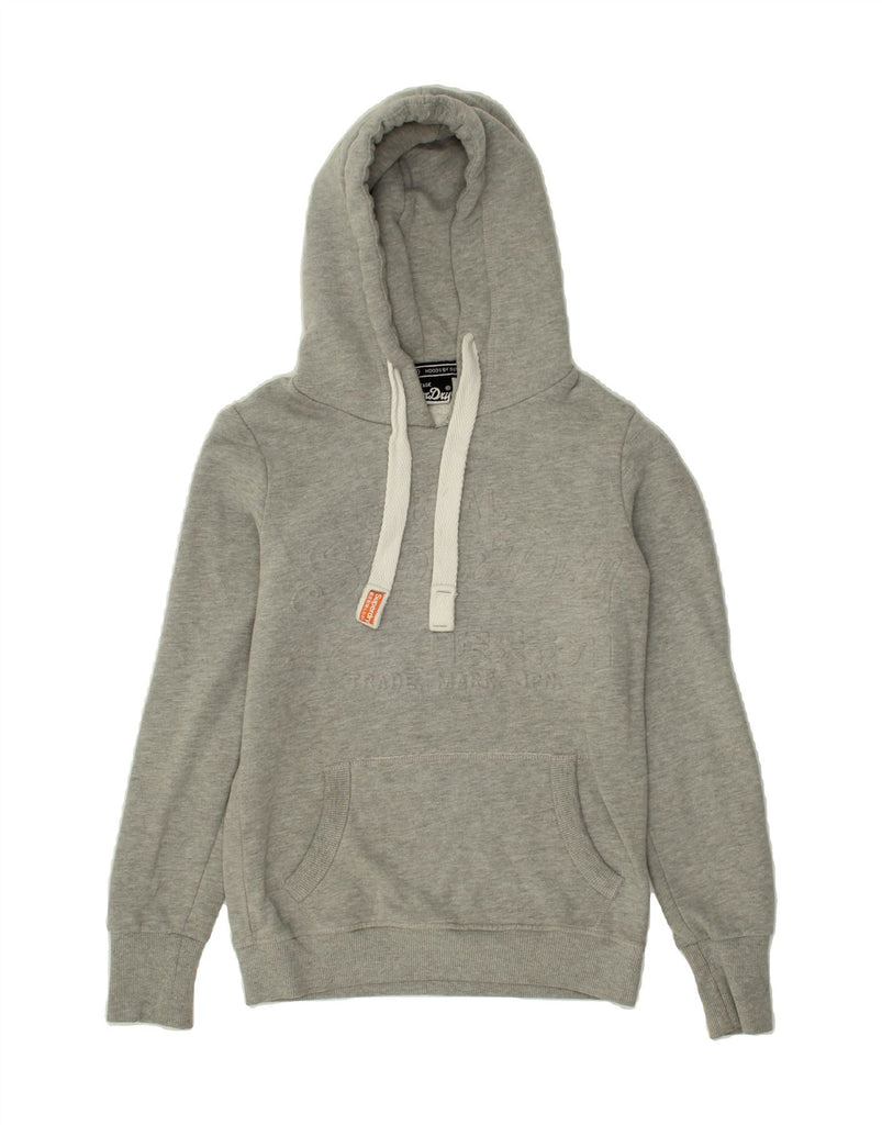 SUPERDRY Womens Hoodie Jumper UK 6 XS Grey Cotton | Vintage Superdry | Thrift | Second-Hand Superdry | Used Clothing | Messina Hembry 