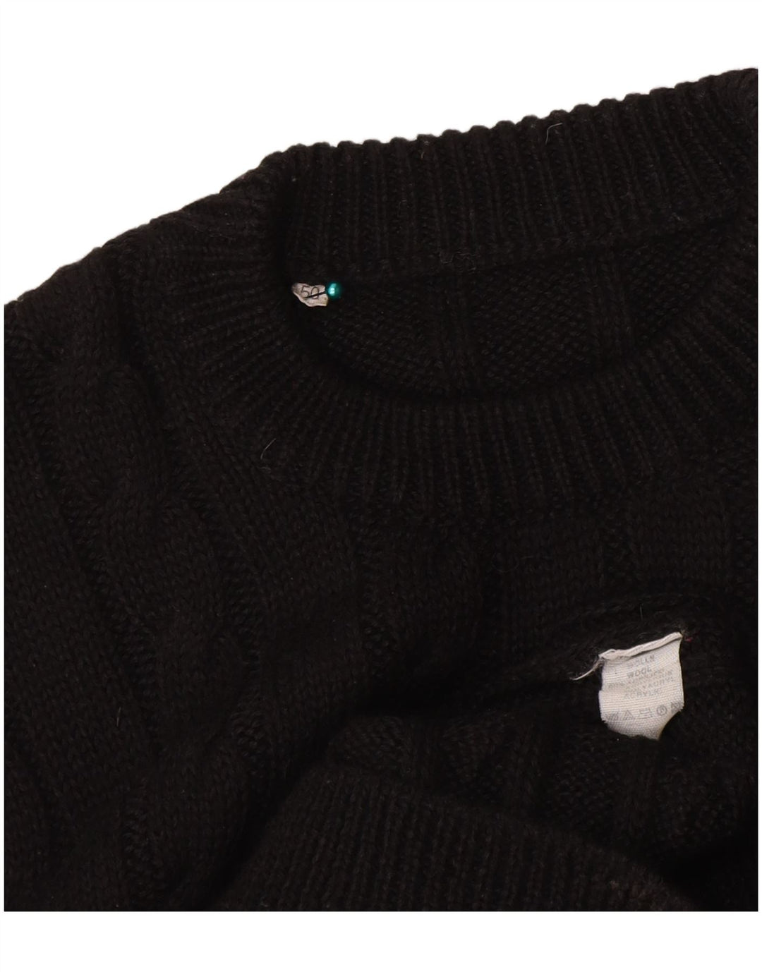 Vintage Womens Jumper Dress IT 50 XL Black Wool